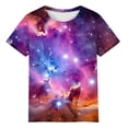 thumbnail image 5 of Kaondbfi Delicate Arctic Light Print T Shirts Fashionable Summer Round Neck Short Sleeve Blouses Tops for Carnival, 5 of 6