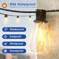 thumbnail image 2 of 25FT Outdoor String Lights with 8+1 LED Edison Bulbs Waterproof,Shatterproof ST38 Patio Lights Dimmable,Connectable Hanging Outdoor Lights for Backyard Garden Balcony Party, 2 of 8
