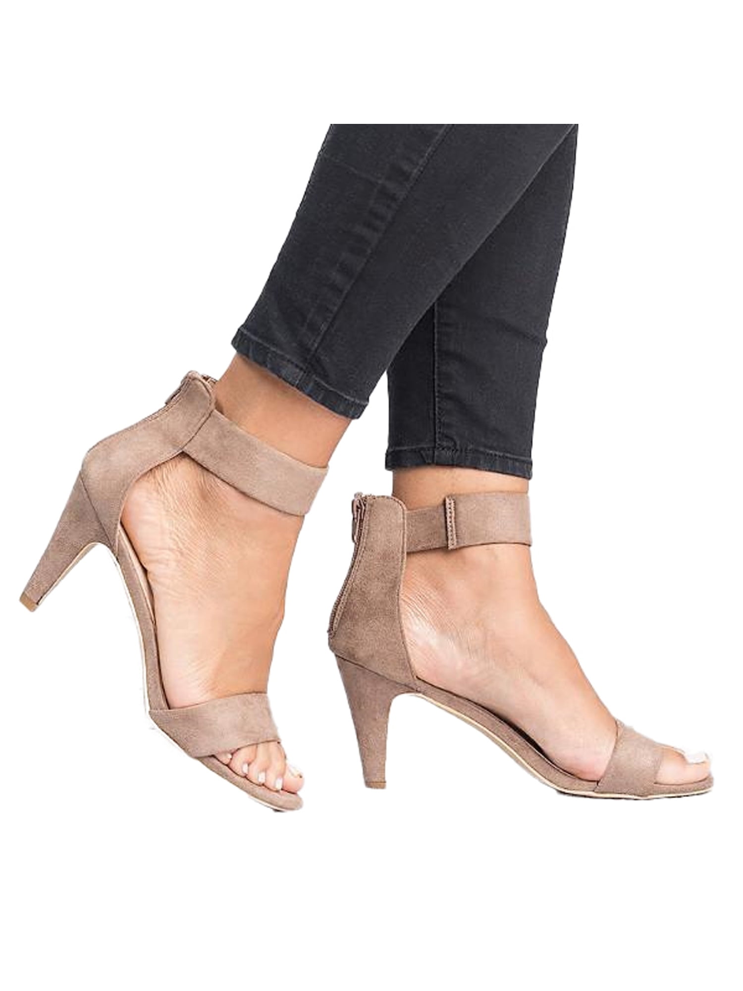 kitten block heel sandals