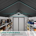 thumbnail image 5 of Uforic 8x12 FT Resin Storage Shed with Floor, Lockable Doors, 2 Vents & 2 Windows for Outdoors, Grey, 5 of 8