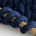thumbnail image 4 of Mellobello Jumbo Chunky Yarn for Hand Knitting - Super Thick Chenille Chunky Yarn for Crocheting - Extra Soft Bulky Fluffy Blanket Big Yarn 8 Jumbo Pack (27yds,8 oz Each Skein) Navy Blue, 4 of 6