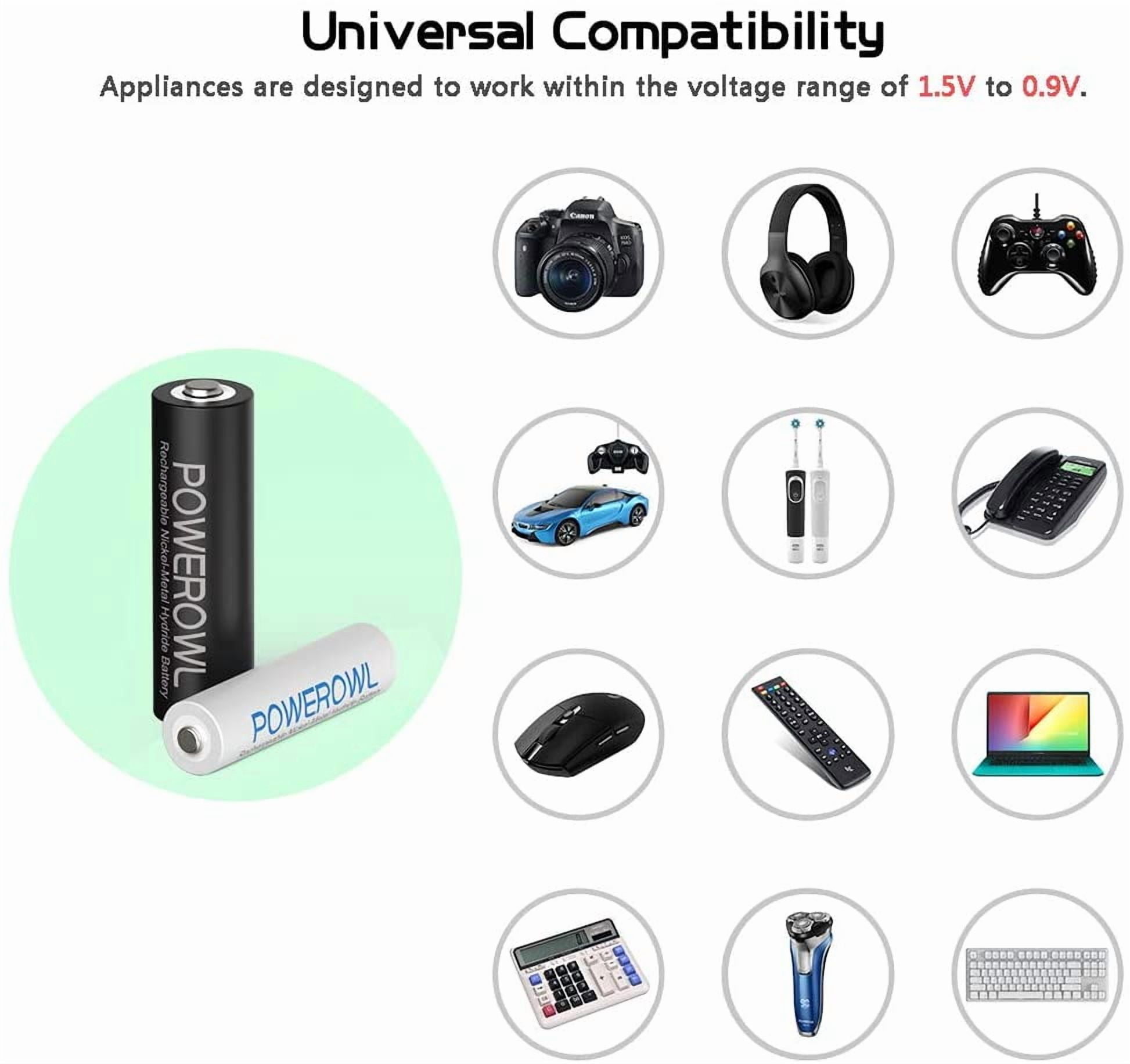 AA AAA Rechargeable Batteries, Pre-Charged High Capacity 2800mAh & 1000mAh 1.2V NiMH Battery Low Self Discharge, Pack of 16