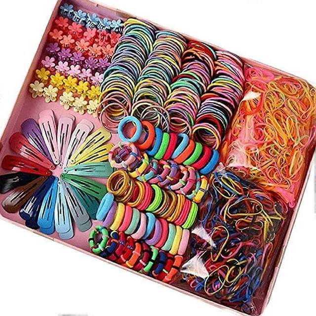 240/ 780PCS Girls Hair Accessories Set Colorful Elastic Hair Band Metal Buckle Hairpin Hair Accessories