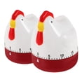 thumbnail image 6 of Raindrops 2-Pack Novelty Chicken Kitchen Timer for Cooking and Toddler Activities, Compact 8.5x8x6.5 cm, 6 of 8