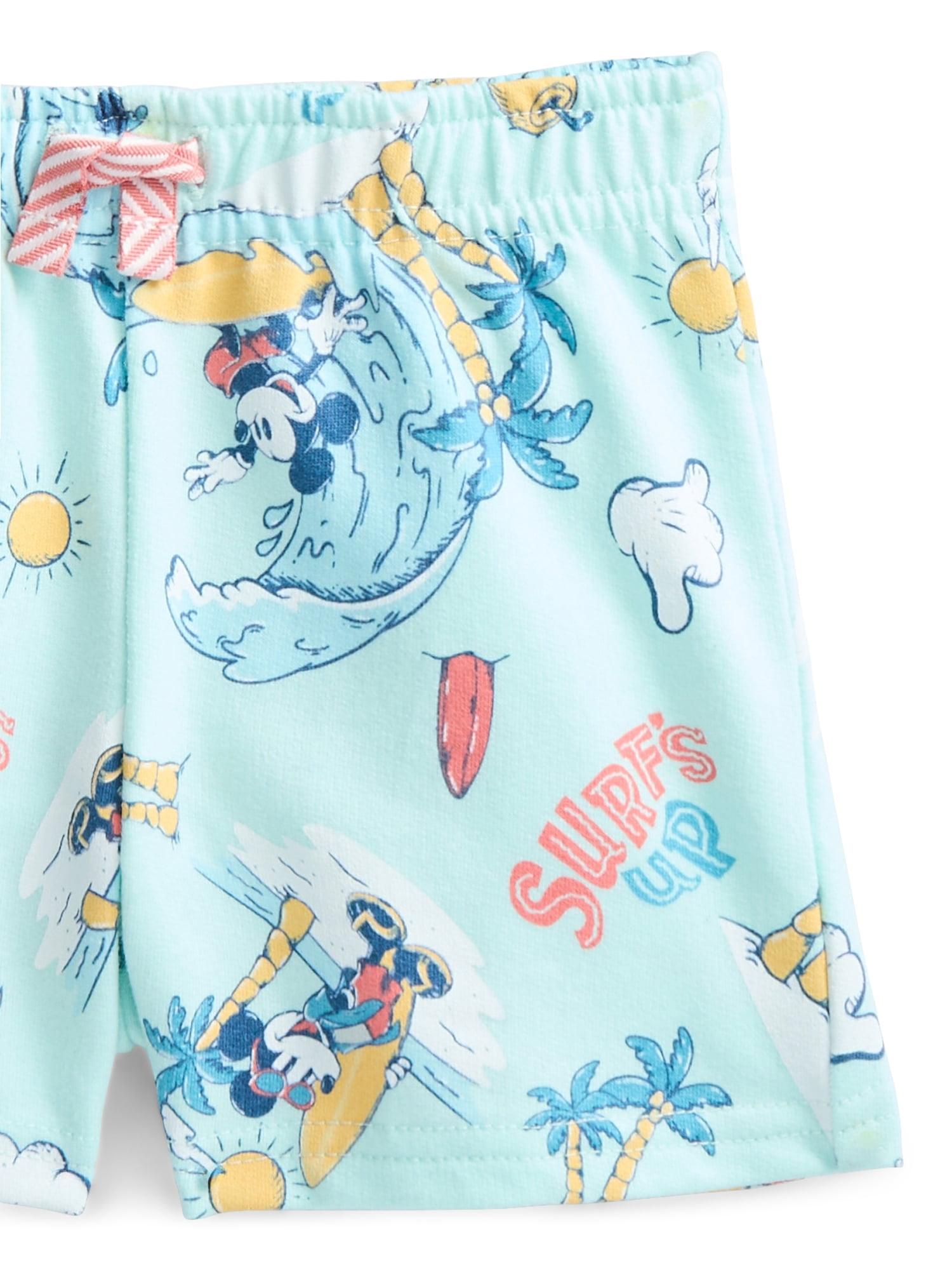 Disney Mickey Mouse Baby Boys Allover Print Short Sleeve Tee and Shorts Set, 2-Piece, Sizes 0/3M-24M