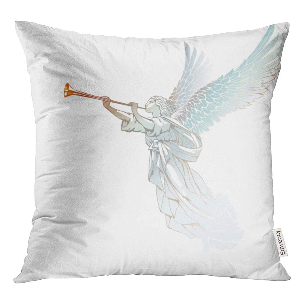 STOAG Wings White Angel Trumpet on Herald Celebration Brass Band Throw