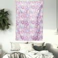 thumbnail image 3 of Pale Pink Tapestry, Abstract Bubble Spheres with Color Details Modern and Vibrant, Wall Hanging for Bedroom Living Room Dorm Decor, 40W X 60L Inches, Pale Pink Pale Blue Violet, by Ambesonne, 3 of 5