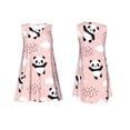 thumbnail image 4 of Lafuoo Panda Pattern Women's Sleeveless Dress, Round Tie Pocket Short Sleeve Dress Summer Clothing, Suitable for Vacation, Leisure, Work-3X-Large, 4 of 8