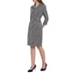 thumbnail image 4 of Vestido de tweed con cuello de solapa y botones para mujer de manga 3/4 M, 4 of 4