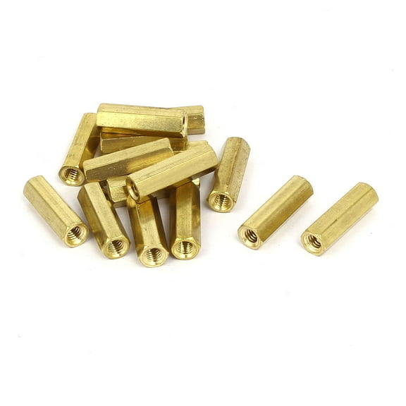 M4 Male Thread 20mm Height Metal Double Pass Hex Column Standoff Spacers 15pcs