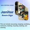 thumbnail image 6 of ADA CENTRAL SIGNS - 6" X4" Janitor Room Sign - ADA Compliant Tactile Graphics Grade 2 Braille Text Closet Sign| Cleaning, Sanitizing, Trashing, Recycling Wall Signs for Hospital, Offices, & Apartments, 6 of 7