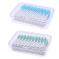thumbnail image 1 of 320pcs Double-ended Toothpick Soft Silicone Tooth Picks Floss Interdental Brush Stick Hygiene Tools (Green), 1 of 9