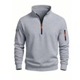 thumbnail image 4 of CONZONE Mens Pullover Sweatshirts Long Sleeve Sweatshirt for Men Trendy Plus Size Quarter Zip Stand Collar Fall Hoodie Sweatshirt, 4 of 9