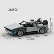 MOC Back To The Future Time Machine City Racing Movie Car Speed Champions Building Blocks Bricks Supercar Vehicles Kits Toy Gift