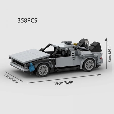 MOC Back To The Future Time Machine City Racing Movie Car Speed Champions Building Blocks Bricks Supercar Vehicles Kits Toy Gift