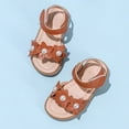 thumbnail image 5 of Gubotare Baby Sandals Girl Girls Sandals Summer Open Toe Flats Shoes Dress Sandals for Toddler Little Kid Big Kid Size 9.5 (Brown,9.5 Toddler), 5 of 6