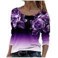 thumbnail image 1 of Haut Tunique Ajusté à Manches Longues à Col Rond Décontracté pour Femmes, Blouse Ample et Confortable, T-Shirts d'Automne Imprimés Vintage Mode pour Dames A1, 1 of 7