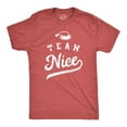 thumbnail image 1 of Mens Team Nice T Shirt Funny Xmas Party Santas List Tee for Guys (Heather Red - Team Nice) - 4XL, 1 of 3