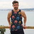 thumbnail image 6 of Lsque cartoon doodle octopus Pattern Mens Tank Tops Muscle Athletic Quick Dry Sleeveless Workout Fitness T Shirts Beach Tank Top, Loose-fit Sleeveless Shirt for Men-XX-Large, 6 of 7