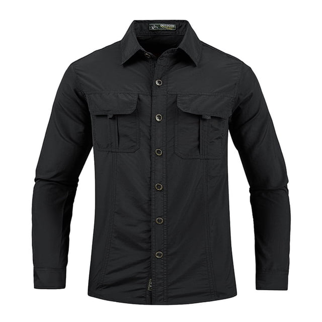pstuiky camisa de manga larga para hombre, Camisa de manga larga para hombre, de secado rápido, con protección solar, fina, para exteriores, talla grande camisetas de hombre m