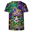 thumbnail image 4 of QQAMB Mardi Gras Shirts for Women Trendy Crewneck Short Sleeve Carnival Tee Blouses Funny Gifts Party T-Shirts Purple 2XL, 4 of 6