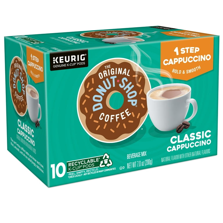 The Original Donut Shop One Step Classic Cappuccino Flavored K Cup Coffee Pods 10 count Walmart