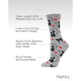 thumbnail image 3 of MeMoi Curly Q Love Cats Bamboo Blend Crew Socks - Womens - Female, One Size, Medium Gray Heather, 3 of 7