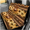 thumbnail image 3 of Yuyamidu Highland Cow Front Back Seat Cover Set of 14 Sunflower Steering Wheel Cover Seat Belt Pad Armrest Cover Pad Head Rest Covers Coasters Keychain, 3 of 7