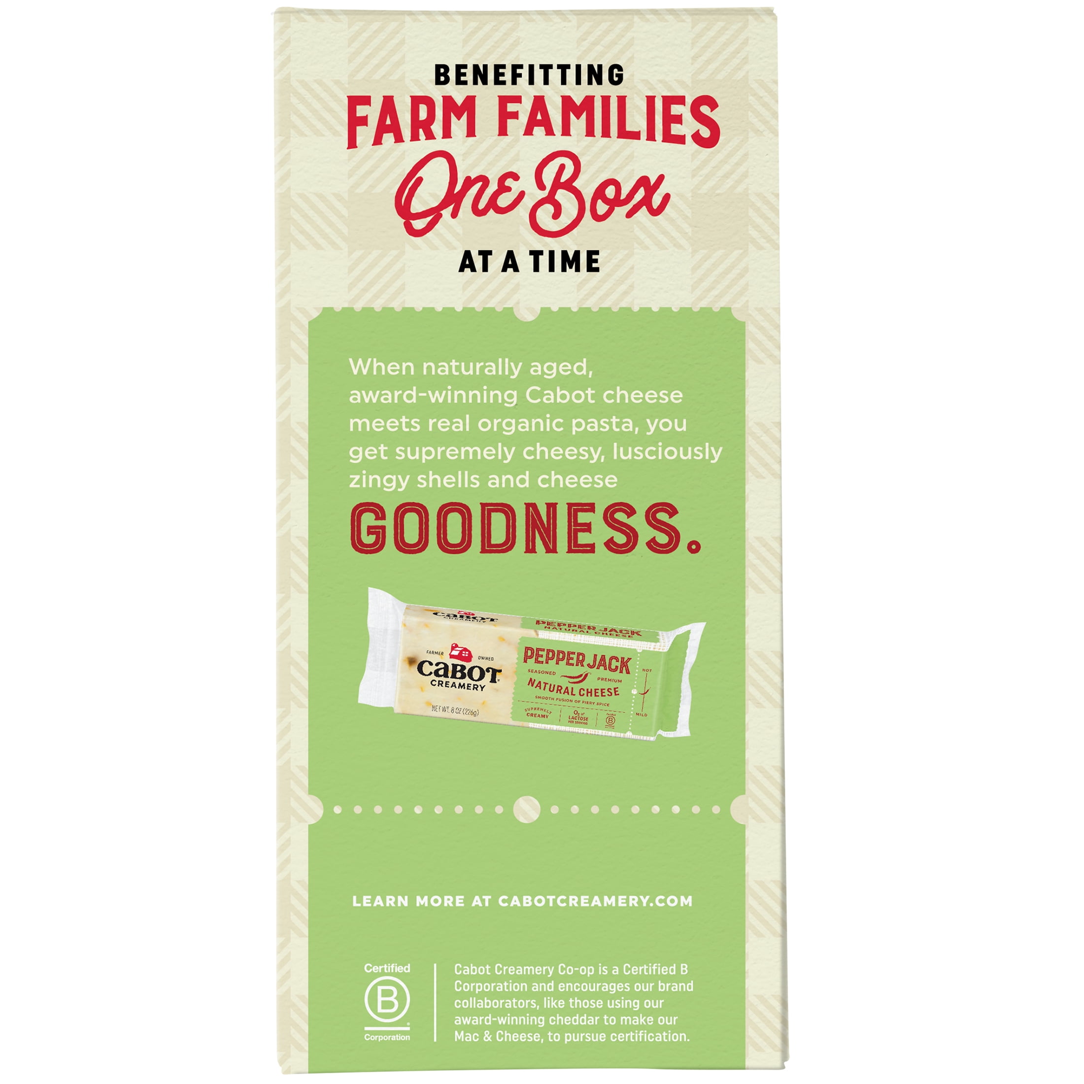 Cabot Pepper Jack Macaroni & Cheese Shells with Organic Pasta, 6.25 oz Box, Shelf-Stable