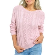 Splendid Womens Laila Wool Blend Cable Knit Pullover Sweater