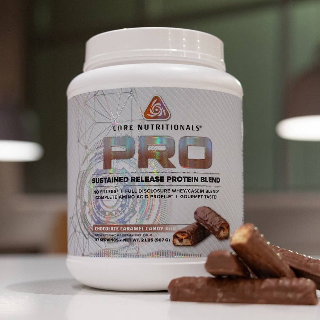 Core Nutritionals Pro Sustained Release Protein Blend, Digestive Enzyme Blend, 25G Protein, Low Carb, 28 Servings (Chocolate Caramel Candy Bar)