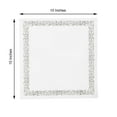 thumbnail image 3 of Efavormart 20 Pack - White Airlaid Paper Cocktail Napkins, Soft Linen-Feel Napkin With Silver Scroll Floral Design - Ideal for Wedding Ceremonies, Birthday, Party, Event, Banquet - 10"x10", 3 of 5