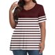 thumbnail image 2 of Camiseta de Manga Corta de Cuello en V Sólido Casual, Camisetas de Manga Corta para las Mujeres, 2 of 7