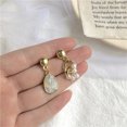 thumbnail image 3 of Pendientes chapados en oro con perlas de moda, joyería de circonio cúbico para mujer, un par, 3 of 5