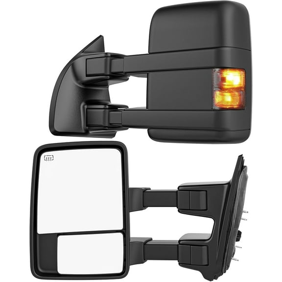 Pair Power Heated Tow Mirrors for 2003-07 Ford F250-F550 Super Duty Turn Signal