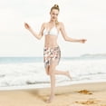 thumbnail image 5 of KLL Watercolor Plants Print Women's Sarong Coverups Short Bathing Suit Wrap Skirt Beach Wrap Swimsuit Cover Ups, 5 of 6