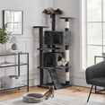 thumbnail image 3 of Yaheetech 70.1" Large Multi-Level Cat Tree with Double Condos & 3 Perches, Black, 3 of 8