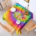 thumbnail image 2 of Colorful Tie Dye Pattern Square Tablecloth,Waterproof Square Table Cover,Wipeable Spillproof Washable Table Cover for Home Kitchen Party Decor 42"X42"(107x107cm), 2 of 6