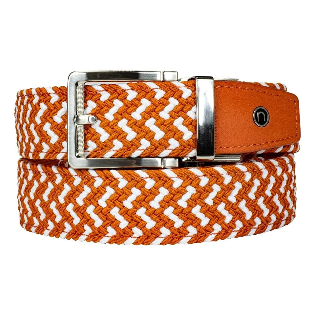 Nexbelt Men's Braided Burnt Orange Leather Tip Ratchet Golf Belt (Burnt