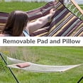 thumbnail image 4 of Sunnydaze 2-Person Polyester Rope Hammock with Stand and Pad, 275 lb Capacity - Desert Stripe, 4 of 17