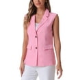 thumbnail image 4 of INSPIRE CHIC Sleeveless Blazer for Women's Business Casual Work Office Suit Vest Jacket M Pink, 4 of 5