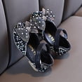 thumbnail image 4 of aDJFDGT Girls Platform Sandals Fashion Spring and Summer Girls Sandals Dress Performance Dance Shoes Mesh Pearl Rhinestone Bow Elegant Style, 4 of 5