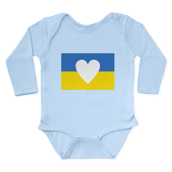 CafePress - Ukraine Heart Body Suit - Long Sleeve Cotton Baby Bodysuit