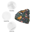 thumbnail image 3 of Hirioo Wolf Fox In Flower Forest for Men's Knit Cuffed Beanie for Outdoor Activities Unisex, 3 of 6