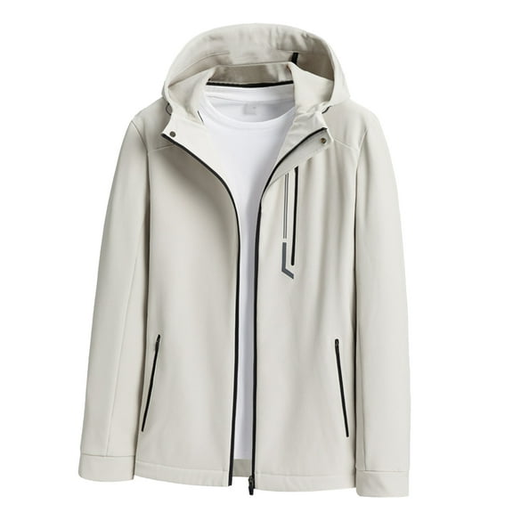 Njoeus Men's Women's Warm Fleeces Lined Hooded Jacket Soft Shells Hoodies Waterproof Jackets Coat Pockets Lightweight Windproof Spring Fall Coat M-5XL (Available in Plus Size)