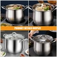 thumbnail image 2 of PAMINGONO Large Stainless Steel Cooking Pot with Lid for Soups, Stews, and Kitchen Use Durable Melt Pot, 2 of 7