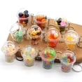 thumbnail image 1 of Snacks Popcorn Candy Cup Keychain Student Couple Bag Decor Pendant heqiyong toy, 1 of 2