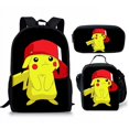 thumbnail image 2 of MINISO Pokemon Pikachu Anime 3Pcs/Set Backpack Student School Shoulder Bag Kids Cute Travel Backpack Children Birthday Gift, 2 of 4