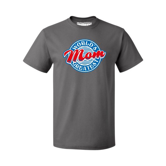 P&B World's Greatest Mom Funny Men's T-shirt, Charcoal, XL