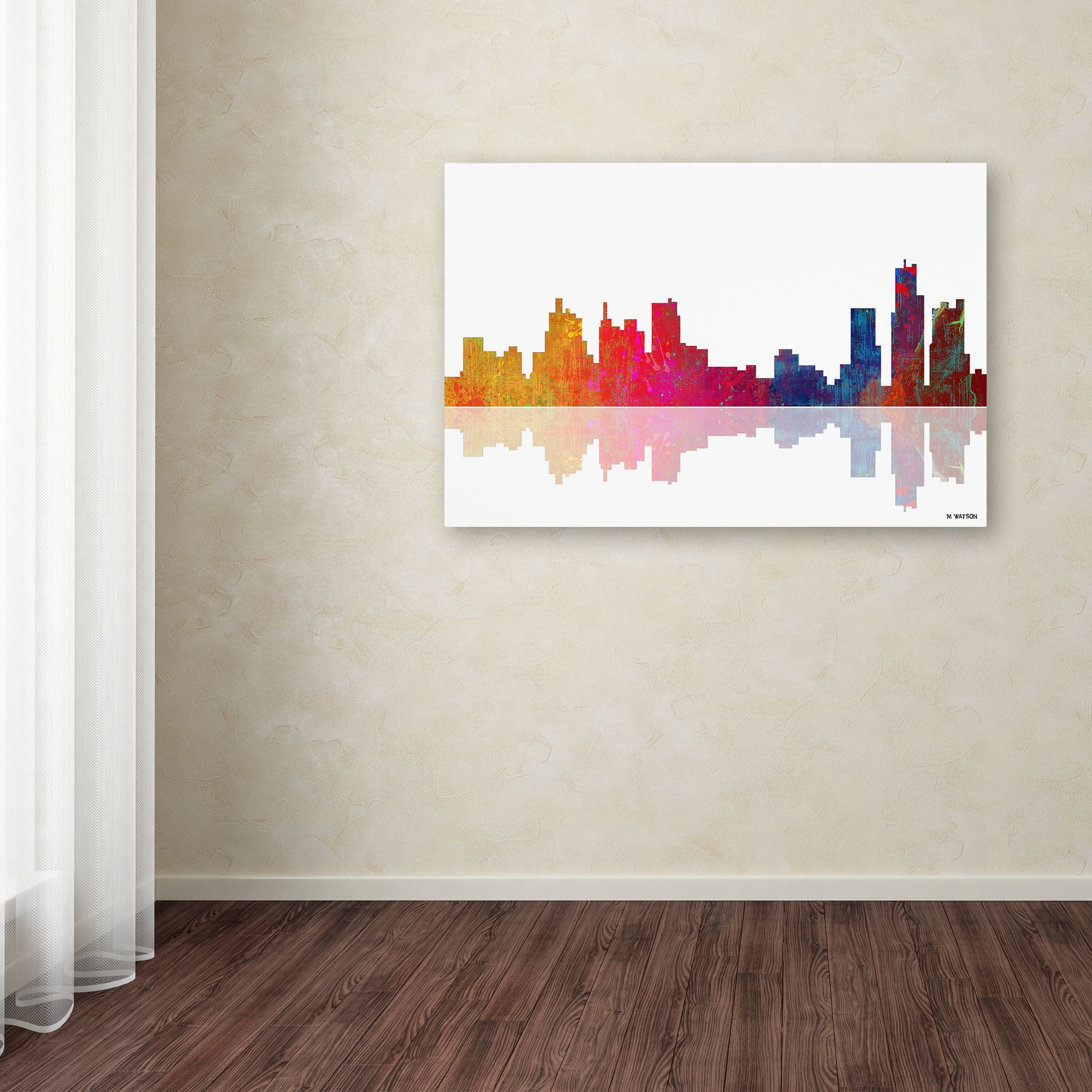 Trademark Fine Art "Boston Massachusetts Skyline" Canvas Art by Marlene Watson
